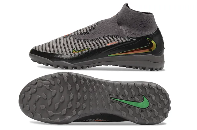 Nike Mercurial أسود رمادي جوارب ملائمة كولار محبوك مخطط منتصف القدم ملعب أحذية كرة قدم 6