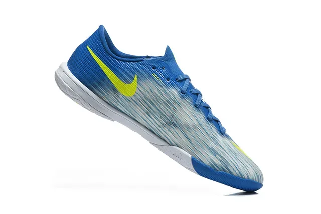 Chaussures de football indoor Nike Mercurial low-cut knit upper bleu jaune 3