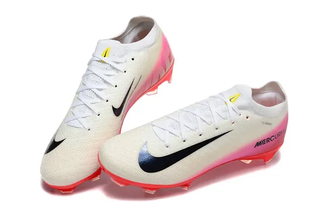 Nike Mercurial Flyknit Blanco Rosa Rojo Firm Ground Zapatillas de fútbol 2