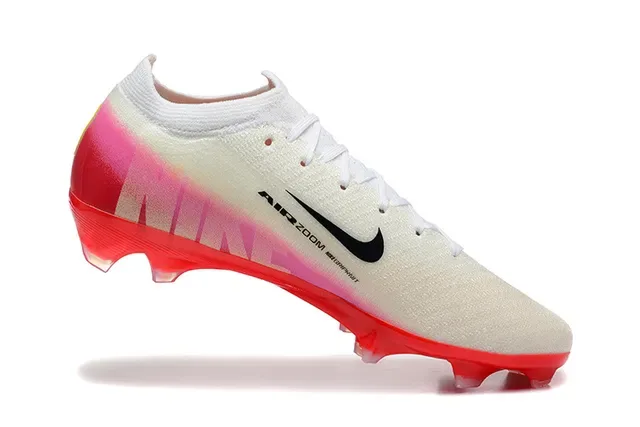 Nike Mercurial Flyknit Blanco Rosa Rojo Firm Ground Zapatillas de fútbol 3
