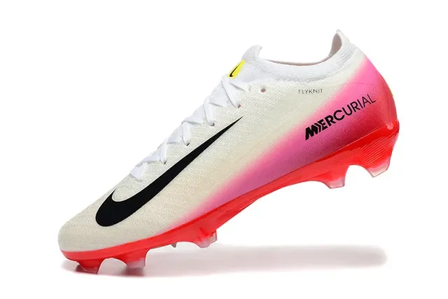 Nike Mercurial Flyknit Blanco Rosa Rojo Firm Ground Zapatillas de fútbol 4