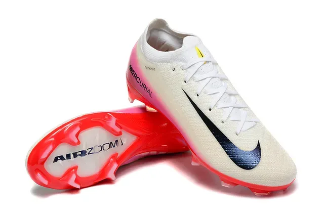 Nike Mercurial Flyknit Blanco Rosa Rojo Firm Ground Zapatillas de fútbol 6