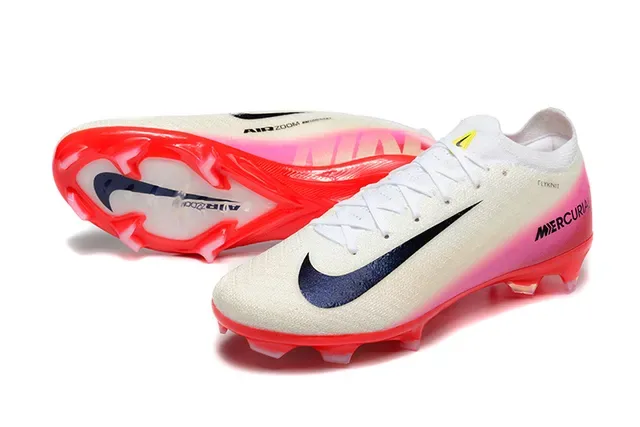 Nike Mercurial Flyknit Blanco Rosa Rojo Firm Ground Zapatillas de fútbol 7