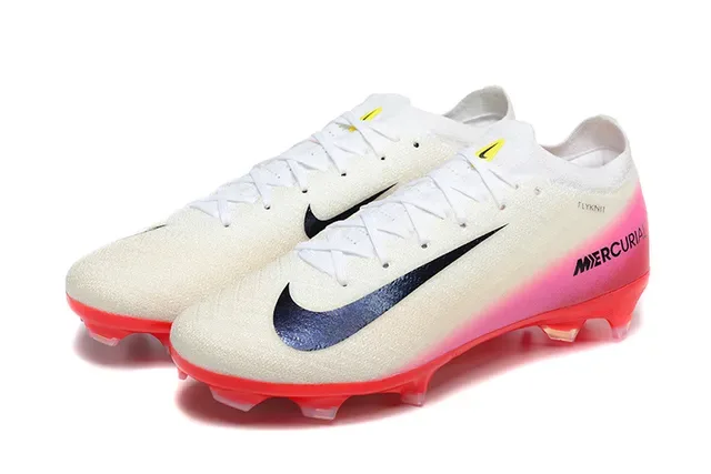 Nike Mercurial Flyknit Blanco Rosa Rojo Firm Ground Zapatillas de fútbol 8