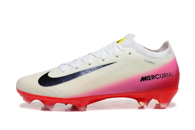 Nike Mercurial Flyknit Blanco Rosa Rojo Firm Ground Zapatillas de fútbol 10
