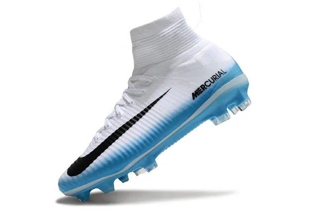 Nike Mercurial Alto-Corte Coral-Rosa Sola Firme Sapatos de Futebol 10