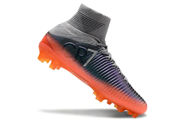 Nike Mercurial Alto-Corte Coral-Rosa Sola Firme Sapatos de Futebol 22