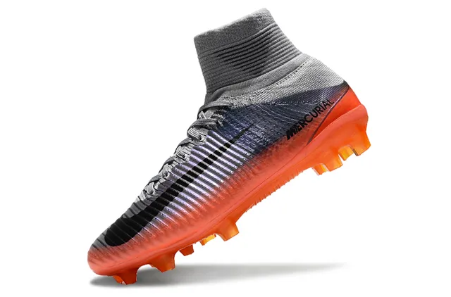 Nike Mercurial Alto-Corte Coral-Rosa Sola Firme Sapatos de Futebol 23