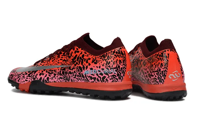 Nike Mercurial Pink Black Leopard-Print Synthetic Upper Low-Cut Sock-Fit Collar Turf Soccer Shoes 4