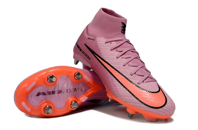 Nike Mercurial Superfly Air Zoom Rosa Naranja Zapatillas de fútbol para terreno firme 4