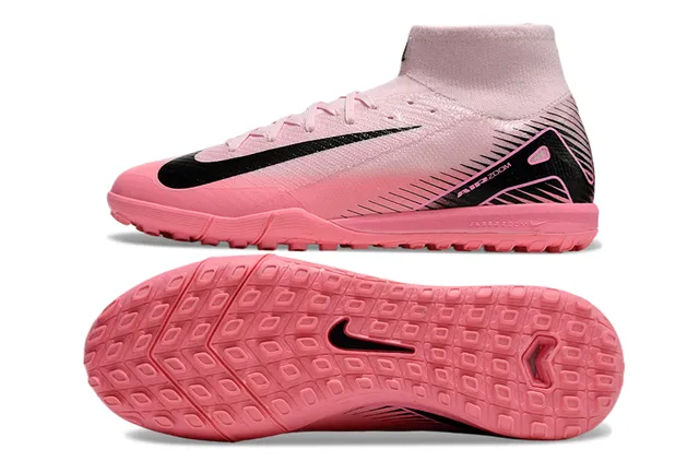 Nike Mercurial Superfly Pink Black High-Top Sock-Fit Collar Turf Soccer Shoes 6