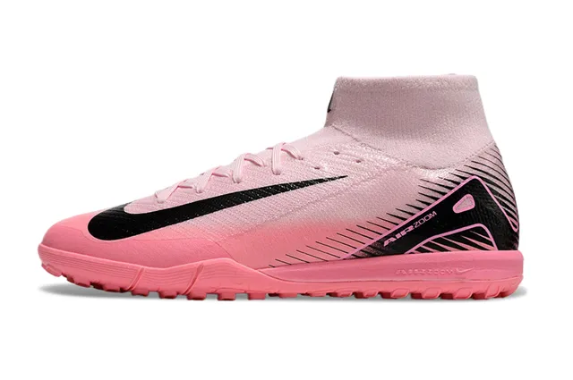 Nike Mercurial Superfly Pink Black High-Top Sock-Fit Collar Turf Soccer Shoes 7