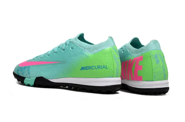 Nike Mercurial Turf gradiente verde rosa gramado sapatos de futebol 4