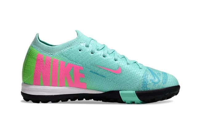 Nike Mercurial Turf gradiente verde rosa gramado sapatos de futebol 5