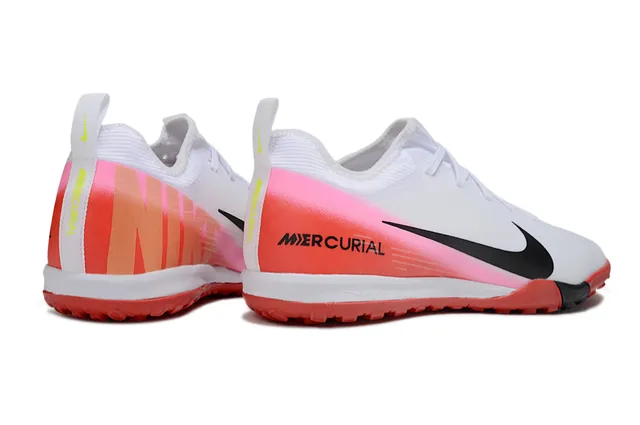 Nike Mercurial Turf White Red Pink Gradient Turf Soccer Shoes 6