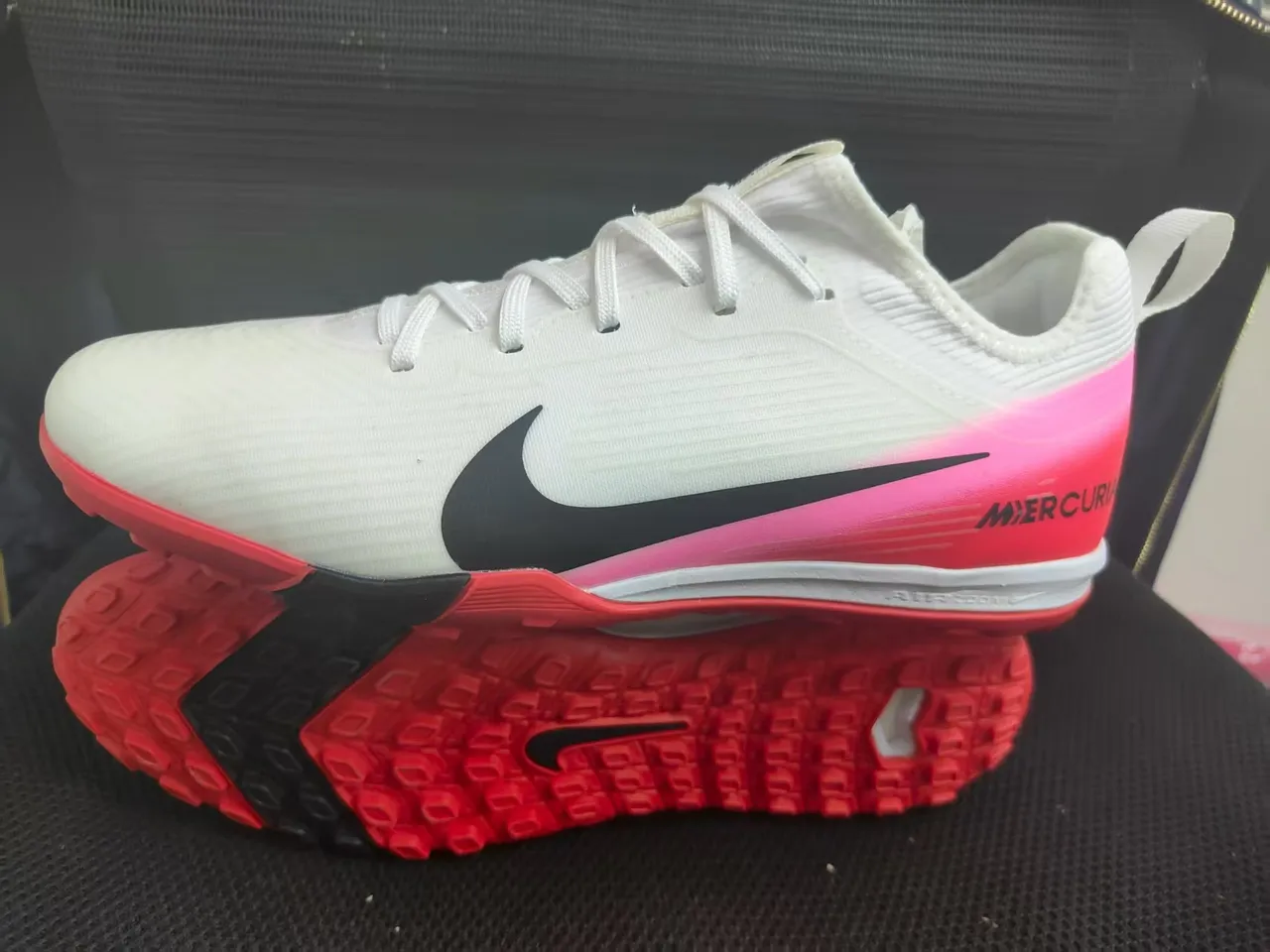 Nike Mercurial Turf White Red Pink Gradient Turf Soccer Shoes 16
