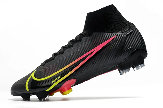 Nike Mercurial Vapor Noir Rose Jaune Dégradé Terrain ferme Chaussures de football 4