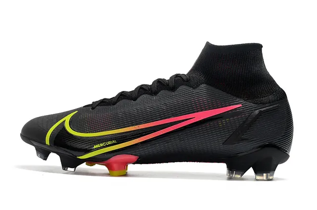 Nike Mercurial Vapor Noir Rose Jaune Dégradé Terrain ferme Chaussures de football 5