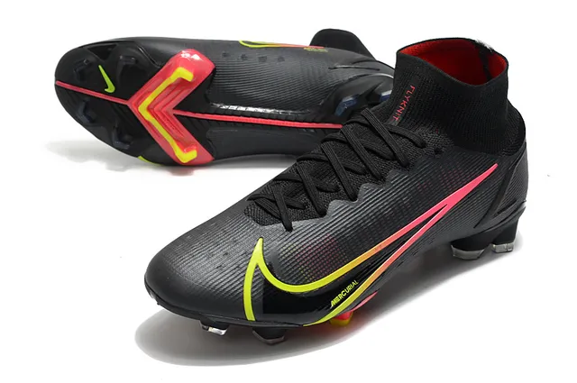 Nike Mercurial Vapor Noir Rose Jaune Dégradé Terrain ferme Chaussures de football 6