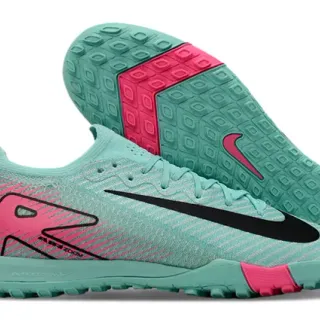 Nike Mercurial Vapor Verde Rosa Parte Superior de Malha Baixo Corte Dynamic Speed Cage Gráfica Sapatos de Futebol para Gramado