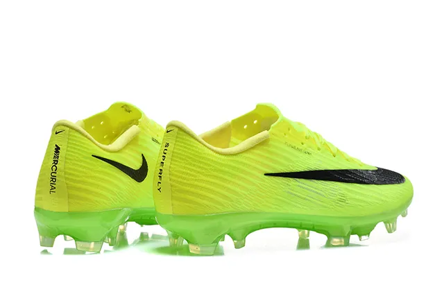 Nike Mercurial Vapor नीन येलो काला फर्म ग्राउंड फुटबॉल जूते 2