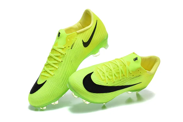 Nike Mercurial Vapor नीन येलो काला फर्म ग्राउंड फुटबॉल जूते 3