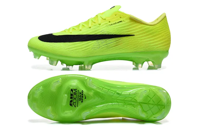 Nike Mercurial Vapor नीन येलो काला फर्म ग्राउंड फुटबॉल जूते 5