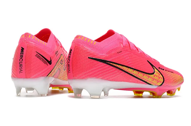 Nike Mercurial Vapor 粉黄 钉地足球鞋 5