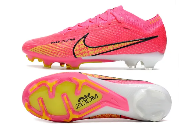 Nike Mercurial Vapor 粉黄 钉地足球鞋 6