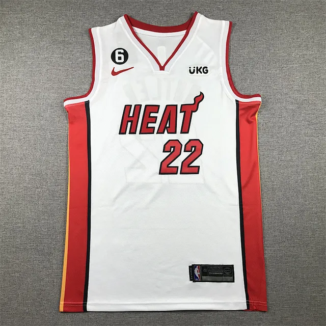 Nike Miami Heat #22 Blanco Rojo Negro Camiseta de Baloncesto 2