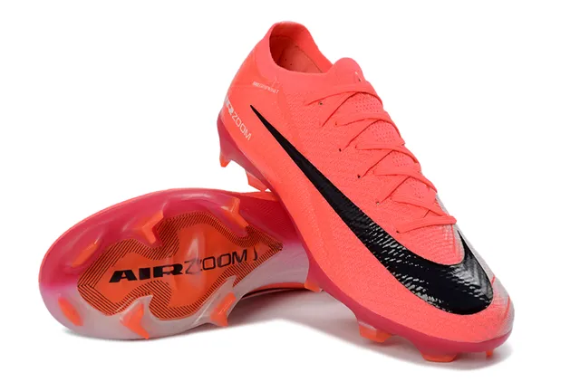 Nike أورانج أسود Flyknit أب أكمام منخفضة Firm-Ground أحذية كرة القدم 4