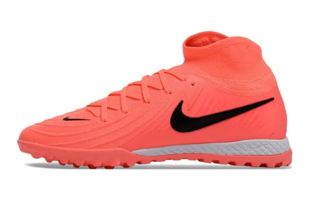 Nike ऑरेंज ब्लैक हाई-कट निट कॉलर सिंथेटिक ओवरले पैनल आर्टिफिशियल ग्रास सोकर शूज 7