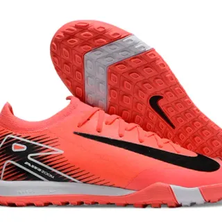 Nike 橙黑低帮袜套领草皮足球鞋