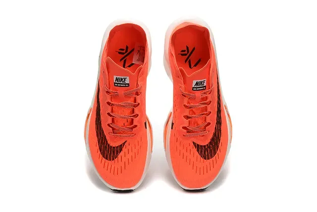 Nike Orange White Engineered Knit Upper Visible Forefoot Air Unit Running Shoes 2