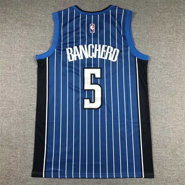 Nike Orlando Magic Swingman 蓝色 黑色 垂直 白色 竖条纹 侧面板 Jersey 2