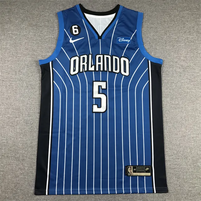 Nike Orlando Magic Swingman 蓝色 黑色 垂直 白色 竖条纹 侧面板 Jersey 3