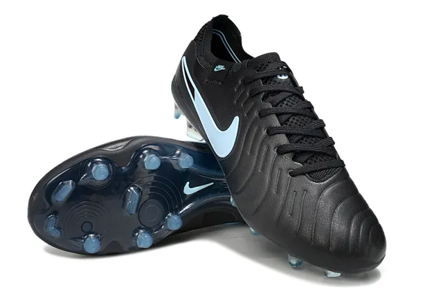 Nike Phantom GT काला नीला सिंथेटिक ऊपरी हल्का Swoosh जोर कठोर मैदान फुटबॉल जूते 4