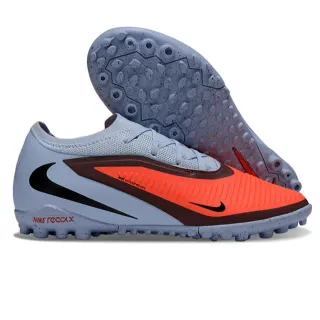 Nike Phantom GT Gray Orange Chaussures de football à coupe basse, col de chaussette, avant-pied texturé, jaula, pour gazon artificiel
