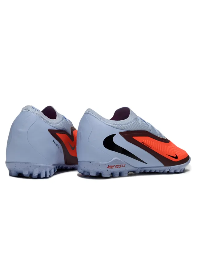Nike Phantom GT Gray Orange Low-Cut Sock-Fit Collar Textured Forefoot Cage Turf Soccer Shoes 5