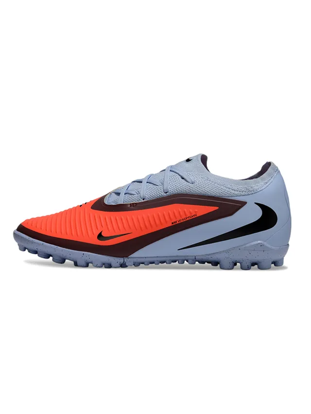 Nike Phantom GT Gray Orange Low-Cut Sock-Fit Collar Textured Forefoot Cage Turf Soccer Shoes 7