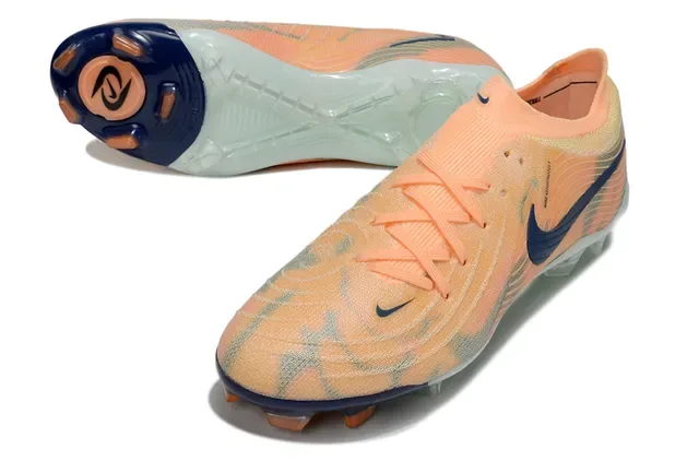 Nike Phantom GT Naranja Navy Knit Upper Ajuste Dinámico Cuello Firm-Ground Zapatos de Fútbol 4