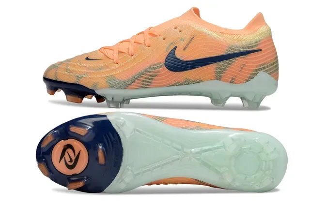 Nike Phantom GT Naranja Navy Knit Upper Ajuste Dinámico Cuello Firm-Ground Zapatos de Fútbol 6