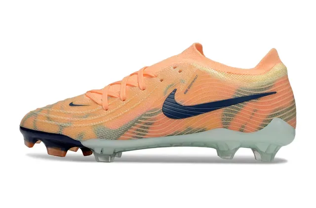 Nike Phantom GT Naranja Navy Knit Upper Ajuste Dinámico Cuello Firm-Ground Zapatos de Fútbol 7