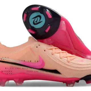 Nike Phantom GT Haut rose beige en tricot Lacets asymétriques Terrain ferme Chaussures de football