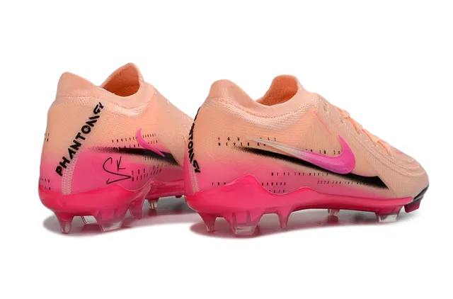Nike Phantom GT गुलाबी भूरा बुनकर ऊपरी असममित लेसिंग फर्म ग्राउंड फुटबॉल जूते 5