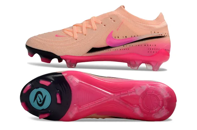 Nike Phantom GT गुलाबी भूरा बुनकर ऊपरी असममित लेसिंग फर्म ग्राउंड फुटबॉल जूते 6