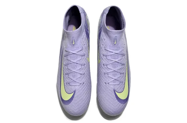 Nike Phantom GT Purple Green High-Cut Sock-Fit Upper Knit Construction Firm-Ground Soccer Shoes 2