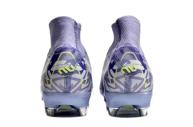 Nike Phantom GT Purple Green High-Cut Sock-Fit Upper Knit Construction Firm-Ground Soccer Shoes 4