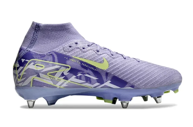 Nike Phantom GT Purple Green High-Cut Sock-Fit Upper Knit Construction Firm-Ground Soccer Shoes 7