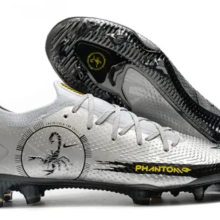 Nike Phantom GT Silver Black Yellow Firm-Ground Soccer Shoes